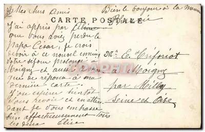 Ferney — Carte postale de vœux — éditeur A. 3057/52 — Verso