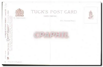 Schöne Frau — zu gewinnen — Tuck's Post Card, Serie III, Nr. 3844 — Rückseite