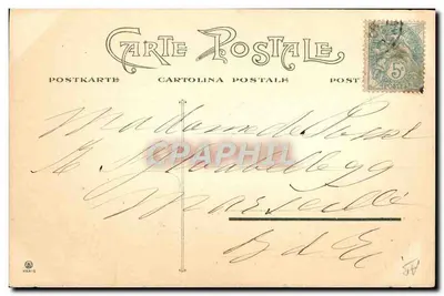 Femme élégante en chapeau à plumes — Hop Chic — Dessin de Denner — Verso
