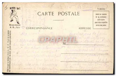Cenas Militares — Um sonho molhado. — E. R. Paris — Modelo depositado n° 15351 — Verso