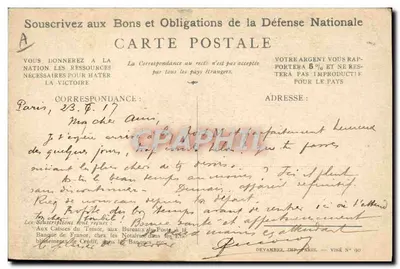 Soldaat in actie — Patriotisch slogan — Deyambex, Imp. Paris, N° 90 — Achterkant