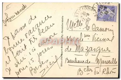 A Bourrée dos recrutas — As Cenas Auvergnates de outrora — Éditions d'Art Margerit, Le Puy — n° 3589 — Verso