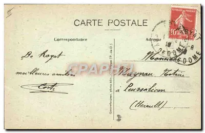 Dwie kobiety z Auvergne z koszykami — Auvergne — G.d'O. n°1015 — Rewers