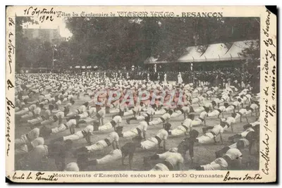 Fêtes du Centenaire de VICTOR HUGO - BESANÇON — Événement public avec 1200 gymnastes, éditeur 'F. Tornille'