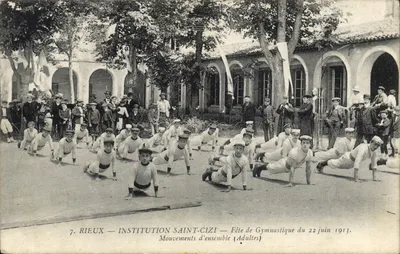 Rieux — Instituição São Cizi — Festa de Ginástica do dia 22 de junho de 1913. Movimentos em Grupo (Adultos)