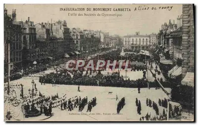Inauguração do Monumento Gambetta — Allées de Touny — Coleção Gürge, foto-ed. Talence (Gironde)