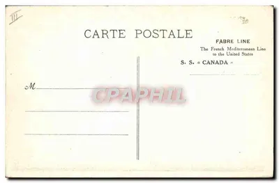 S.S. « CANADA » — navio da linha francesa Mediterrâneo — Fabre Line — Verso