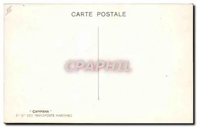 O navio CAMPANA — Série G° dos Transportes Marítimos — Verso