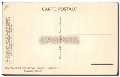 Transatlantico Chella — Compagnia di Navigazione Paquet — Marsiglia — Verso