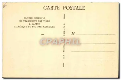 Paquebote "Campana" — S.G.T.M. — Sociedade Geral dos Transportes Marítimos — Verso