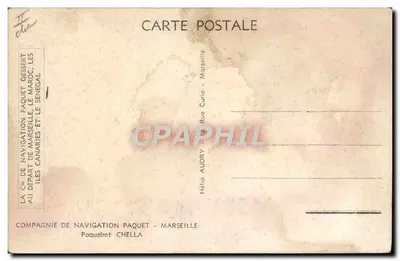 Paquebot Chella — Spółdzielnia Żeglugi Paquet — Marsylia — Rewers
