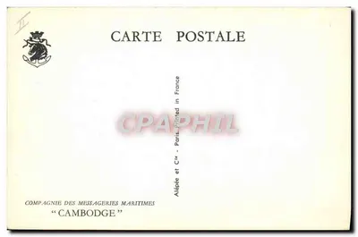 Porto de Cambodge — Cruzeiro marítimo — Compagnie das Messageries Maritimes "Cambodge" — Verso