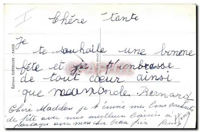 Criança oferecendo flores a uma menina — Janser — Éditions SUPERLUXE - PARIS — Verso