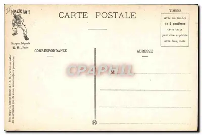Escenas militares — ejercicio de gimnasia en una habitación de hospital — E.R., París, Modelo depositado n° 14877 — Reverso