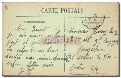 Casal em traje tradicional — L'Auvergne — G. d'O., n° 1014 — Verso