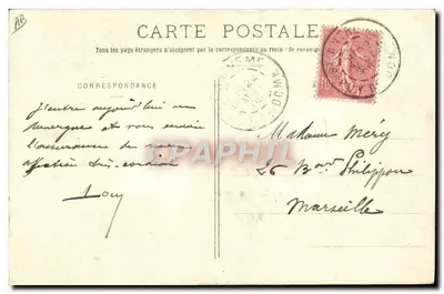 Duas camponesas em Clermont-Ferrand — Auvergne — P. JULIOT - G. DELAUNAY, SUCESSÃO CLERMONT-FERRAND, n°213 — Verso