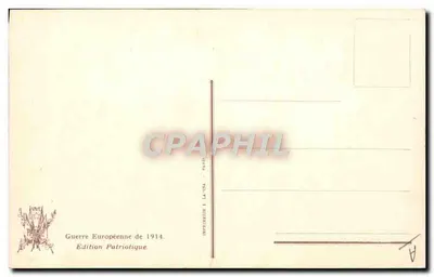 Raymond Poincaré, Presidente da República Francesa — Edição patriótica de 1914 — Impressora L. Lausa, Paris — Verso