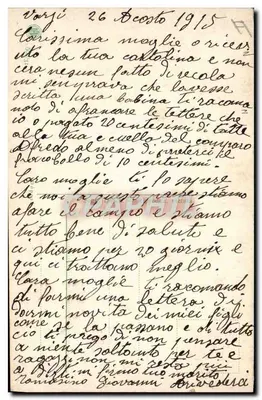 Itália — carta postal patriótica com retratos da rainha Margherita e do rei Vittorio Emanuele III — editor não visível — Verso