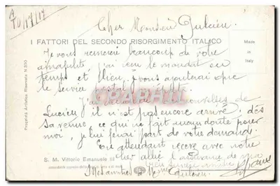 Retrato de um homem com bigode — Prospettiva Artistica Riservata N°350 — Made in Italy — Verso