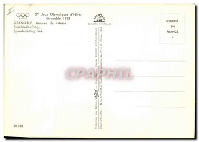 ग्रेनोबल — 1968 के शीतकालीन ओलंपिक खेलों में गति पिंड पर चलाना — कलर्स नैचुरल्स एडिशन — पीछे