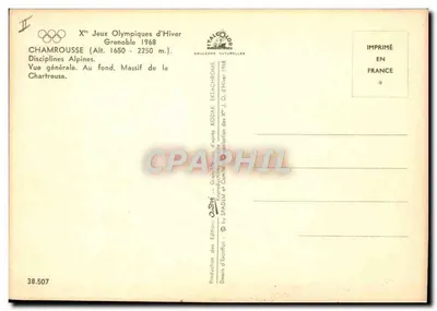 चमरूस - ग्रेनोबल 1968 के दसवें सर्दियों के खेलों की सामान्य दृश्य - एडिशन्स डी एकोटफॉन — पीछे