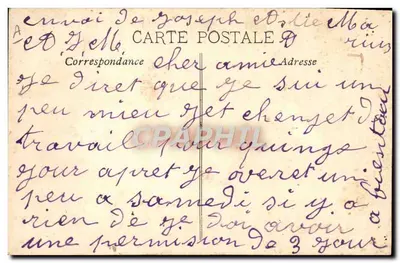 Doukkala — Navio postal da Companhia Paquet Courrier do Marrocos — Verso