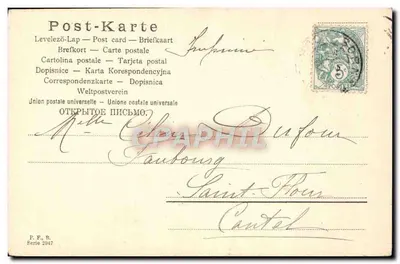 Dziecko i kruk — dekor z trawą — wydawca P.F.B. seria 2047 — Rewers