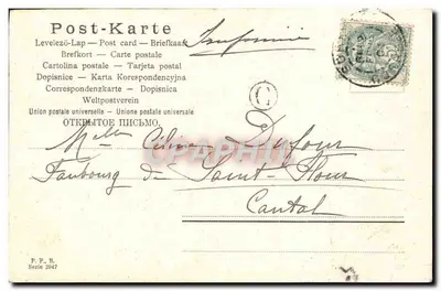 Criança e garça — cena de estúdio — editor R. Röthke, série 2947 — Verso