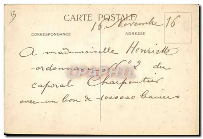 Poilus na froncie — Unia Towarzystw Strzelców Francji — 1916 — Rewers