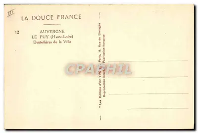 Dentellatrici della Città — Auvergne — Les Éditions d'Art YVOIN — Verso