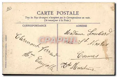 Em Auvergne — Tipos de Camponeses — Impressora Fototipográfica da Mayane, Clermont-Ferrand — Verso