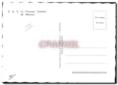 Princessa Karolina z Monako — Archiwum Princesy — numer serii nie widoczny — Rewers