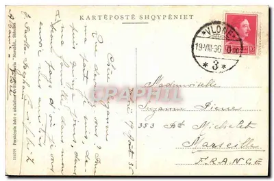 Traje Nacional da Princesa das Mirdites — Paris, edição Paris, n° 114399 — Verso