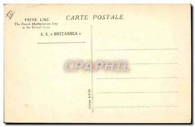 S.S. « BRITANNIA » — navio da Faëre Line — editor SADAG — Verso