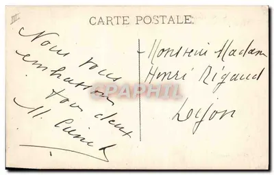 S.S. Général Duchesne — Buque de la Compañía de las Messagerías Marítimas en mar grueso — Editor La H. Grenaud — Reverso