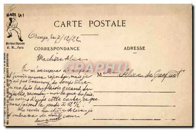 Al batir de las mantas — Escenas Militares — E.R. París, Modelo depositado n° 679 — Reverso