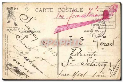 Razibus rapidos — scène de rasage militaire — Scènes Militaires E.R., Paris, modèle n° 14877 — Verso