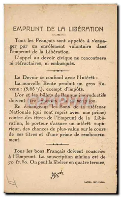 मार्शल जॉफ्रे — मुक्ति के ऋण 1914-1918 — लार्टेर, पेरिस में छापा — पीछे