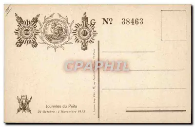 Jornadas do Poilu — 31 Outubro - 1 Novembro 1915 — L. Lapointe, Imp. Édit. 22, Paris — Verso
