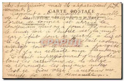 Soldado em ação — On les aura ! — Carta postal de correspondência — Verso