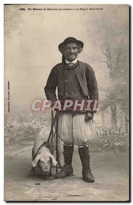 Un Éleveur de Mahalob se rendant à la Foire à Pont-Croix — Collection Villard, Quimper, n° 1369