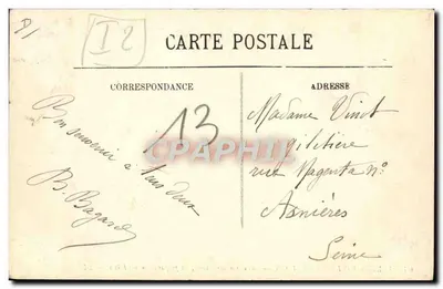 Gezichten en Types uit Bretagne — Sardinerij, voorbereiding van dozen — LL. n°63 — Achterkant