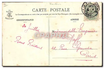 Velha Porteira de Água de Morlaix — A Bretanha Pitoresca — Coleção A. Wazin, St-Brieuc — Verso