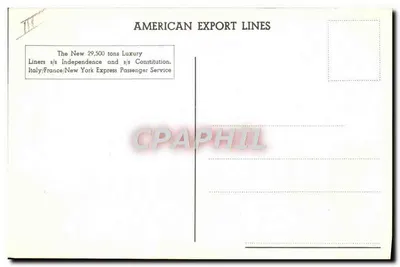 Costa Azzurra — La nave Independence — American Export Lines — Verso