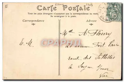 LYON. — La Place Bellecour. La Voiture aux Chèvres — ND Phot, n°259 — Verso