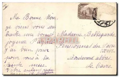 Menina com cordeiro — Feliz Páscoa — Fouvrette 1344 — Verso