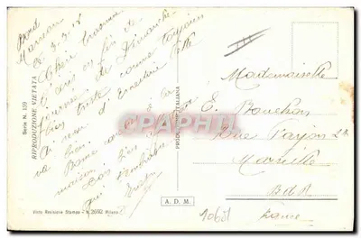 Tancerka w pelerynie — G. Jemoty — Reprodukcja włoska N. 159 — Rewers