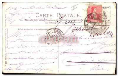 Três lutins bretones adormecidos — desenho de M. de la Farge — editor Raphaël Tuck & Fils, Paris — Verso