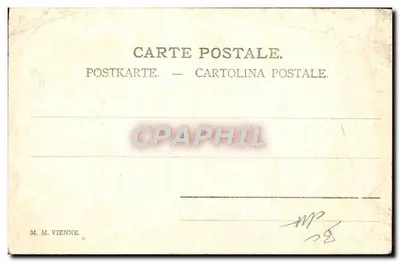 Jeune femme en robe antique — fleurs de lys — M. M. Vienne — Verso