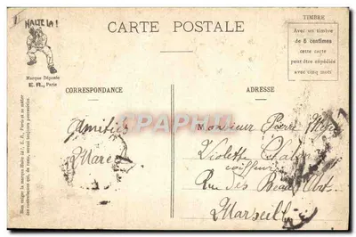 Alrededor del hogar de la camarada — Escenas militares — E. R. Paris, N° 679 — Reverso